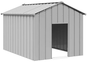 Casota para cães com telhado 113x153x101 cm aço galvanizado