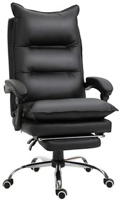 Vinsetto Poltrona de Escritório Cadeira de Escritório Ergonômica Encosto Ajustável Braços e Apoio para Os Pés Carga 135 Kg Preto | Aosom Portugal