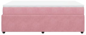 Cama boxspring com colchão 120x190 cm veludo rosa
