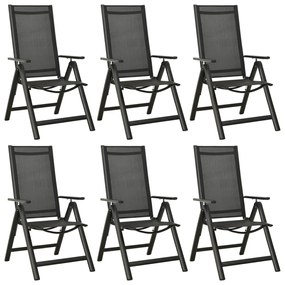 7 pcs conjunto de jantar para jardim alumínio antracite
