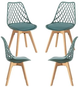 Pack 4 Cadeiras Mima - Verde escuro