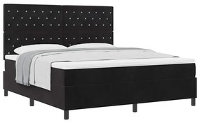 Cama Box com Colchão vidaXL Preto Super King Veludo