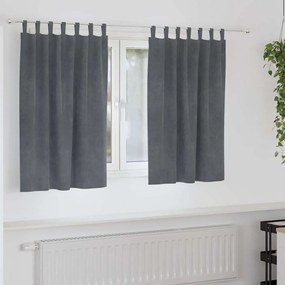 Cortinas Blackout vidaXL com Laços de Pendurar 2 pcs Veludo Cinza Clar