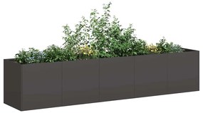 vidaXL Vaso floreira 200x40x40 cm aço laminado a frio preto