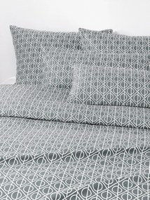 Capa de edredão em percal de algodão com padrão geométrico Jella