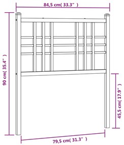 Cabeceira de cama 80 cm metal branco