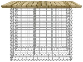 Banco de jardim c/ design gabião 100x102x72 cm pinho impregnado