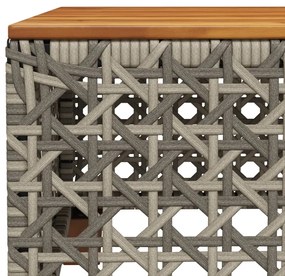 9 pcs conjunto sofás p/ jardim com almofadões vime PE cinzento