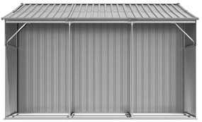 Abrigo de jardim 277x279x179 cm aço galvanizado cinzento