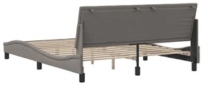 Cama sem colchão 160x200 cm tecido castanho-acinzentado