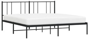 Estrutura de cama com cabeceira 200x200 cm metal preto