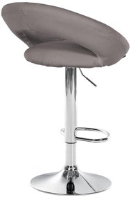 Conjunto de 2 bancos de bar Olinda em tecido e com estrutura cromada 52 x 77-97 x 47 cm Cinzento