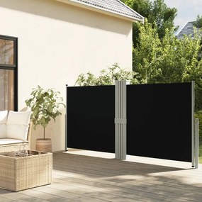 Toldo lateral retrátil 140x1200 cm preto