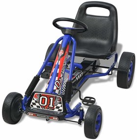 Kart a pedais com assento ajustável, azul