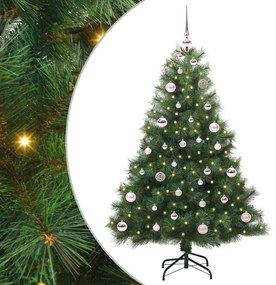 vidaXL Árvore de Natal Artificial com 150 LEDs Verde 150 cm PE e PVC