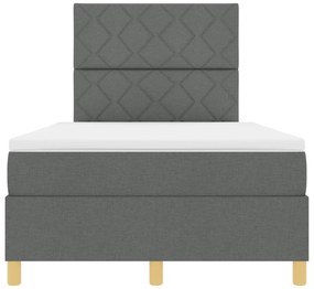 Cama Box Spring com Colchão Cinza Escuro 120x200 cm Tecido