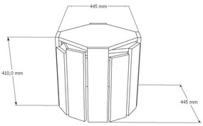 Mesa de Centro Lori – Preto Mármore – 44,5 x 41 x 44,5 cm