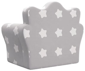 Sofá-cama infantil c/ estrelas pelúcia cinzento-claro