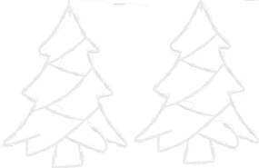 Luzes de Natal silhueta da árvore 2 pcs 50 LEDs branco quente