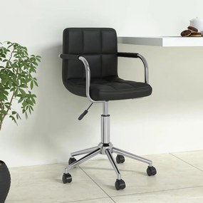 vidaXL Cadeira de escritório giratória couro artificial preto
