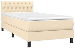 Cama com molas/colchão 90x190 cm tecido cor creme