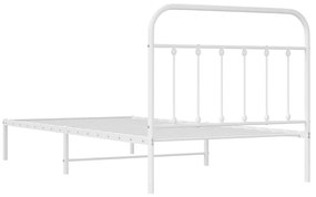 Estrutura de cama com cabeceira 100x200 cm metal branco