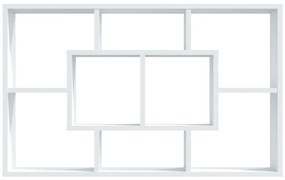 Prateleira de parede 85x16x52,5 cm madeira branco brilhante