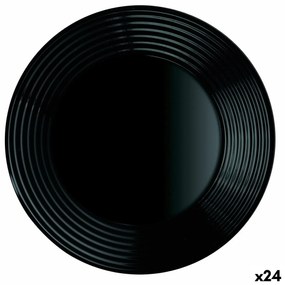 Prato Fundo Luminarc Harena Preto Vidro (ø 23,5 cm) (24 Unidades)