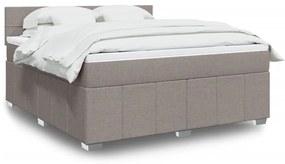 vidaXL Cama com molas/colchão 180x200 cm tecido castanho-acinzentado