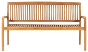 Banco de jardim empilhável c/ almofadão 159 cm teca maciça