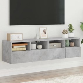 vidaXL Móveis parede TV 2pcs 60x30x30cm deriv. madeira cinza cimento