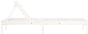 Espreguiçadeira 199,5x60x74 cm madeira de pinho maciça branco