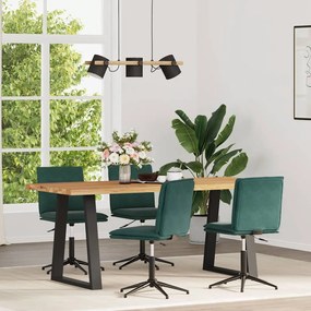 Cadeiras de jantar 4 pcs veludo verde-escuro