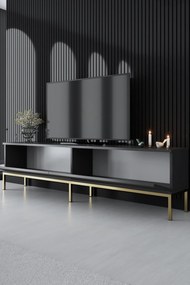 Suporte de TV Lord – Antracite e Dourado – 180 x 47 x 30 cm