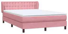 Cama com molas/colchão 140x210 cm veludo Rosa