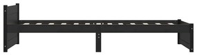 Estrutura cama pequena solteiro 75x190 cm madeira maciça preto