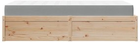 Cama com colchão 100x200 cm madeira de pinho maciça