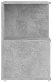 Mesas de cabeceira 2 pcs 35x35x55 cm contrapl. cinzento cimento