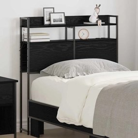 vidaXL Cabeceira de armazenamento Carvalho Preto 90 cm