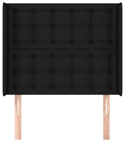 Cabeceira de cama c/ abas tecido 93x16x118/128 cm preto