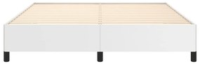 Estrutura de cama 160x200 cm couro artificial branco
