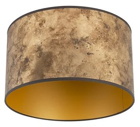 Abajur bronze 35/35/20 com interior dourado