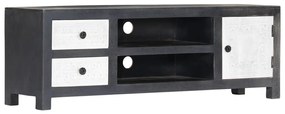 Móvel TV esculpido à mão 120x30x40 cm mangueira cinzento/branco