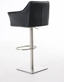 Banco de bar Damaso em couro sintético e estrutura prateada 64 x 88-113 x 45 cm Preto