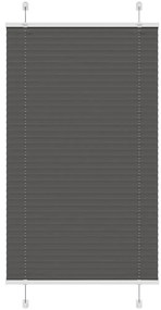 Preto Plissada Cega 80x150 cm Largura Tecido 79,4 cm Poliéster