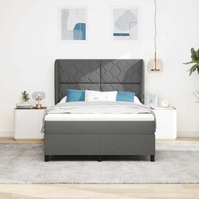 Cama Box com Colchão Cinza Escuro, 140x200 cm