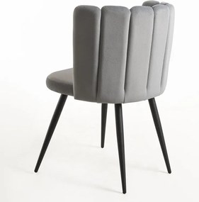 Conjunto de 2 Cadeiras Hawa em Veludo Cinzento - Design Moderno