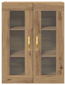 Armário de Parede com Portas de Vidro em Carvalho Artisan 69,5x34x90 c