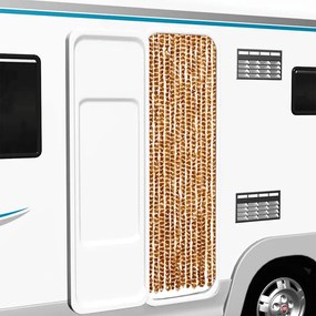 vidaXL Cortina anti-insetos 56x185 cm chenille ocre e branco