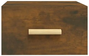 Mesa de cabeceira de parede 35x35x20 cm cor carvalho fumado